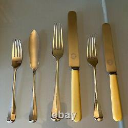 Antique Silver Plated Cutlery Canteen Large 80-Piece 8 Place Setting Maple & Co
