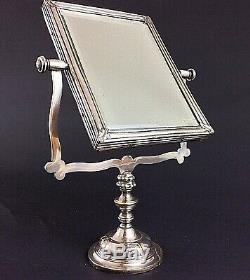 Antique Silver Plated Dresser Vanity Mirror Norblin Warszawa Poland