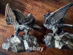 Antique Silver Plated Eagle Salts Regency Classical Vases shell georgian roman Antique Silver Plated Eagle Salts Regency Classical Vases shell georgian roman