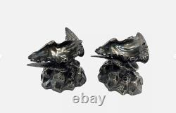 Antique Silver Plated Eagle Salts Regency Classical Vases shell georgian roman Antique Silver Plated Eagle Salts Regency Classical Vases shell georgian roman