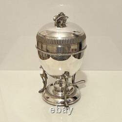 Antique Silver Plated Egg Coddler Warmer with Burner & Egg Holder Walker&Hall
