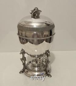 Antique Silver Plated Egg Coddler Warmer with Burner & Egg Holder Walker&Hall