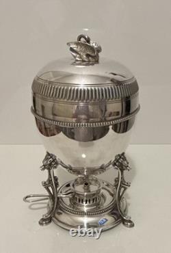 Antique Silver Plated Egg Coddler Warmer with Burner & Egg Holder Walker&Hall
