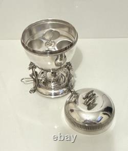 Antique Silver Plated Egg Coddler Warmer with Burner & Egg Holder Walker&Hall