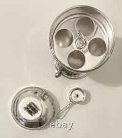 Antique Silver Plated Egg Coddler Warmer with Burner & Egg Holder Walker&Hall