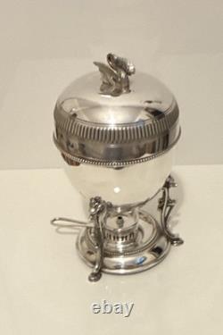 Antique Silver Plated Egg Coddler Warmer with Burner & Egg Holder Walker&Hall