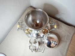 Antique Silver Plated Egg Cruet Set With Warmer By Walker And Hall England