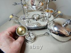 Antique Silver Plated Egg Cruet Set With Warmer By Walker And Hall England