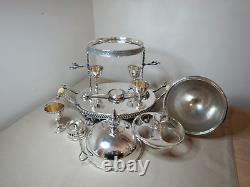 Antique Silver Plated Egg Cruet Set With Warmer By Walker And Hall England