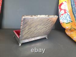 Antique Silver-Plated English Jewelry Box. Beautiful collection and display piec