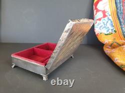 Antique Silver-Plated English Jewelry Box. Beautiful collection and display piec