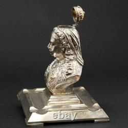 Antique Silver-Plated Figural Inkwell for Queen Victoria's Diamond Jubilee 1897
