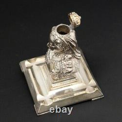 Antique Silver-Plated Figural Inkwell for Queen Victoria's Diamond Jubilee 1897