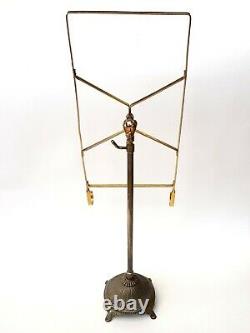 Antique-Silver Plated/Gilded Brass-Gimbal Telescopic Sheet Music Stand-c1905