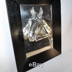 Antique Silver Plated Horse Head Plaque Arts & Crafts Frame H. Von Gladbeck