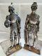Antique Silver Plated Medieval Knight Bookends