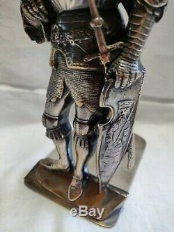 Antique Silver Plated Medieval Knight Bookends