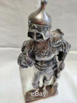 Antique Silver Plated Medieval Knight Bookends