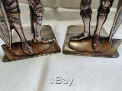 Antique Silver Plated Medieval Knight Bookends