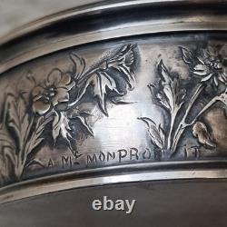 Antique Silver-Plated Metal Box with Putti, Signed A. BARRE, 1900