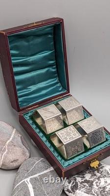 Antique Silver Plated Napkin Rings By Punshon & Son 1900s In Original Box