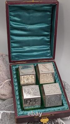Antique Silver Plated Napkin Rings By Punshon & Son 1900s In Original Box