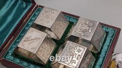 Antique Silver Plated Napkin Rings By Punshon & Son 1900s In Original Box