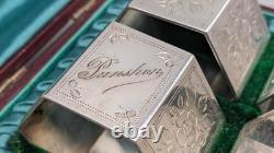 Antique Silver Plated Napkin Rings By Punshon & Son 1900s In Original Box