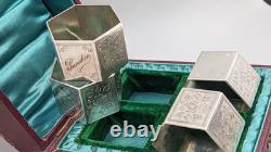 Antique Silver Plated Napkin Rings By Punshon & Son 1900s In Original Box