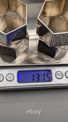 Antique Silver Plated Napkin Rings By Punshon & Son 1900s In Original Box