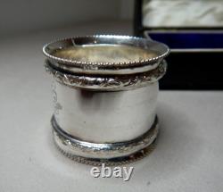 Antique Silver Plated Serviette Napkin Rings By Stoke And Son In Original Box
