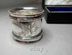 Antique Silver Plated Serviette Napkin Rings By Stoke And Son In Original Box