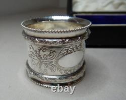 Antique Silver Plated Serviette Napkin Rings By Stoke And Son In Original Box
