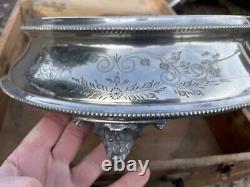 Antique Silver Plated Wedding Cake Stand In Its Original Carry Case