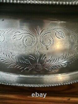 Antique Silver Plated Wedding Cake Stand Victorian Large Mirror Vintage Wedding