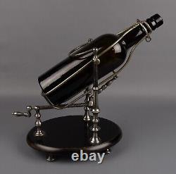 Antique Silver Plated Wine Bottle Cradle Mechanical Decanter, France c1900