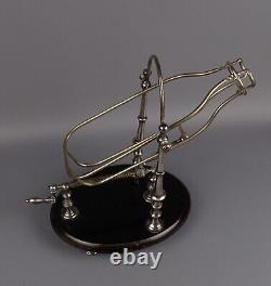 Antique Silver Plated Wine Bottle Cradle Mechanical Decanter, France c1900