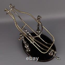 Antique Silver Plated Wine Bottle Cradle Mechanical Decanter, France c1900