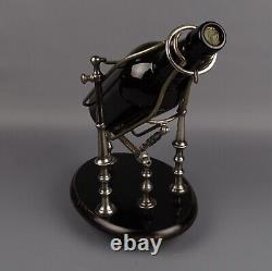 Antique Silver Plated Wine Bottle Cradle Mechanical Decanter, France c1900