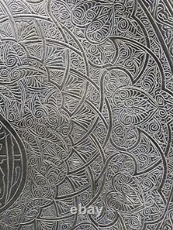 Antique Solid SILVER Islamic Arabic Calligraphy Large Dish Or Plate Scrap 317 Gr