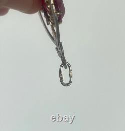 Antique Soviet USSR Pendant Sterling Silver 875 & Gold Plated Red Glass Women's