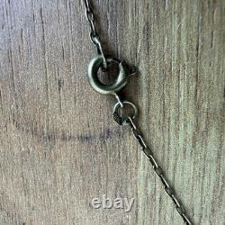 Antique Soviet USSR Pendant Sterling Silver 875 & Gold Plated blue Glass + chain