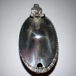 Antique Sterling Silver Mustard Pot with Original Blue Glass Inner Dish. 1906