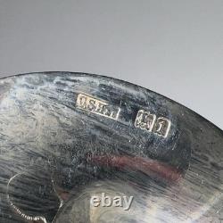 Antique Sterling Silver Mustard Pot with Original Blue Glass Inner Dish. 1906