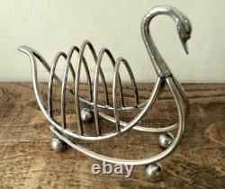 Antique Swan Toast Rack Silver Plated C. 1920 N