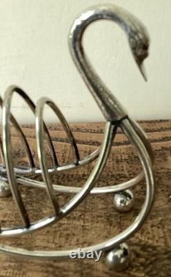 Antique Swan Toast Rack Silver Plated C. 1920 N