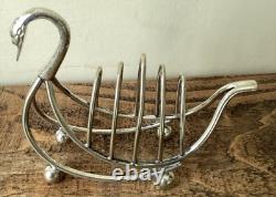 Antique Swan Toast Rack Silver Plated C. 1920 N