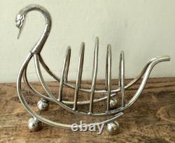 Antique Swan Toast Rack Silver Plated C. 1920 N