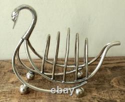 Antique Swan Toast Rack Silver Plated C. 1920 N