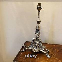 Antique Table Lamp Silver Plated by John Round & Sons Est 1847 Re-wired